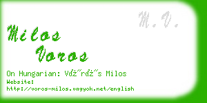 milos voros business card